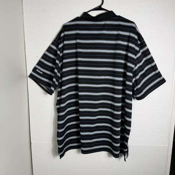 Reebok Men’s 2XL Polo Short Sleeve Performance Wicking Striped Golf Shirt - Picture 6 of 9
